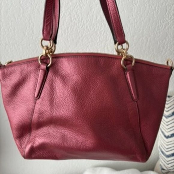 EUC COACH Mini Kelsey Pebble Leather Satchel Crossbody Shoulder Bag Rose $250 - Picture 8 of 9